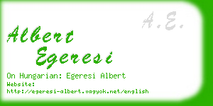 albert egeresi business card